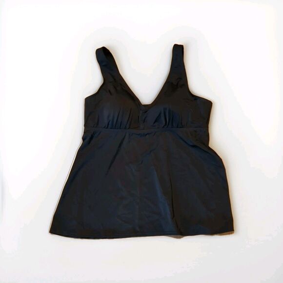 Swimsuits for All Tankini Top Womens 16 Black Padded Underwire Beach Summer - Picture 1 of 7